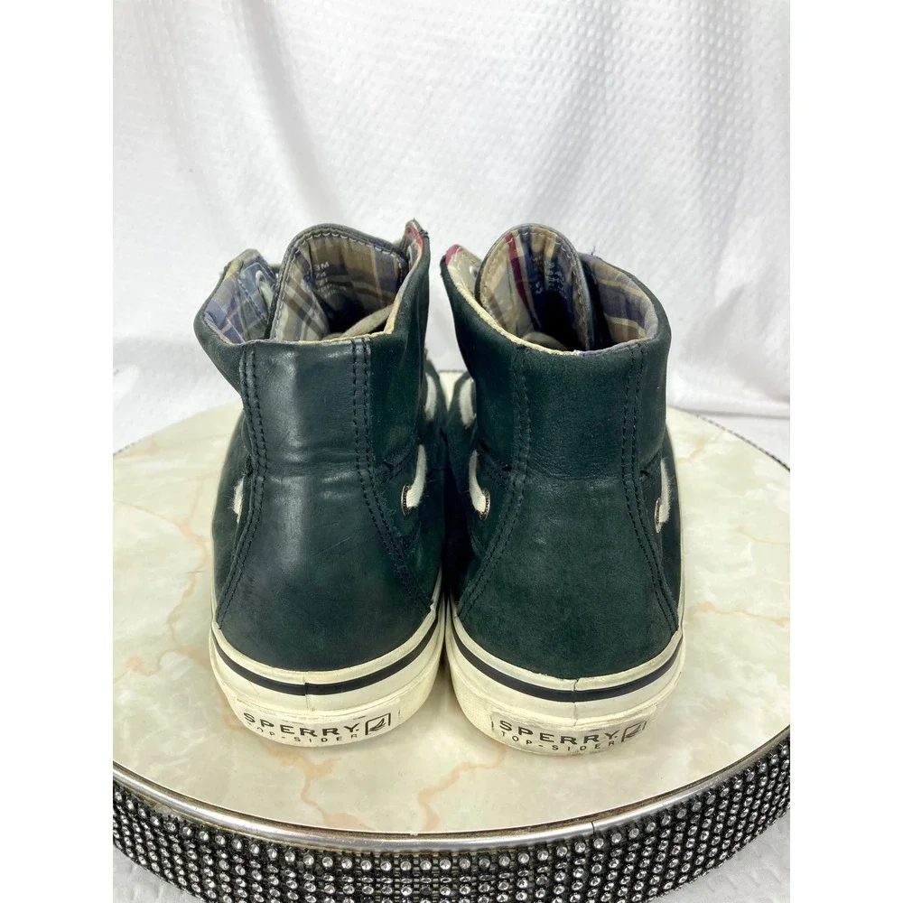 Sperry Top Sider Bahama Chukka Boat Shoes Mens 13 Black Leather Casual Sneakers